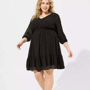 NWT - Torrid Mini Clip Dot Babydoll Dress (Size 1)
